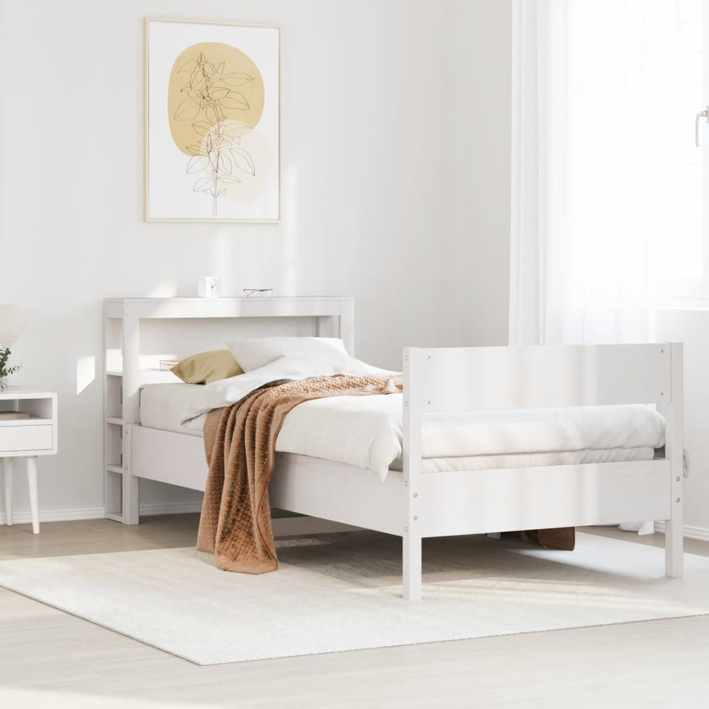 vidaXL Letto senza Materasso Bianco 90x190 cm in Legno Massello Pino