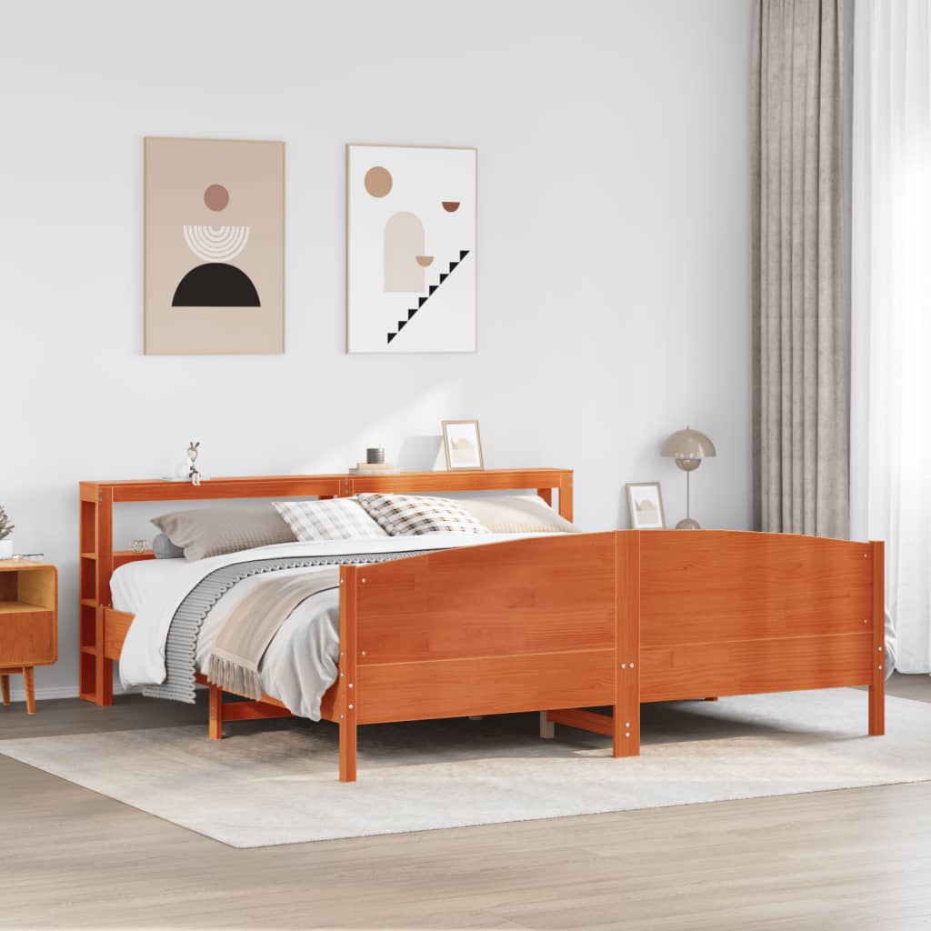 Letto senza Materasso Marrone Cera 180x200 cm in Legno di Pino 3306218