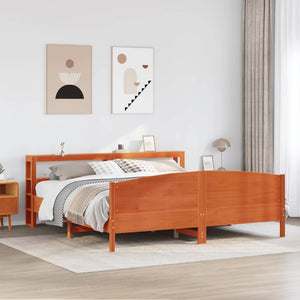 Letto senza Materasso Marrone Cera 180x200 cm in Legno di Pino 3306218