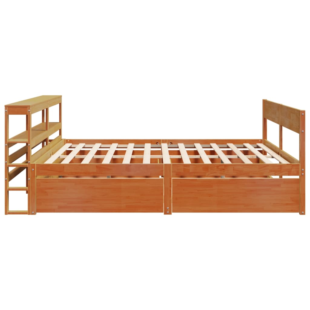 Letto senza Materasso Marrone Cera 200x200 cm in Legno di Pino 3306371