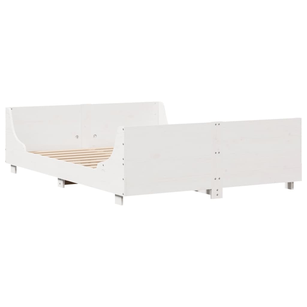 Letto senza Materasso Bianco 160x200 cm Legno Massello di Pino 3306454