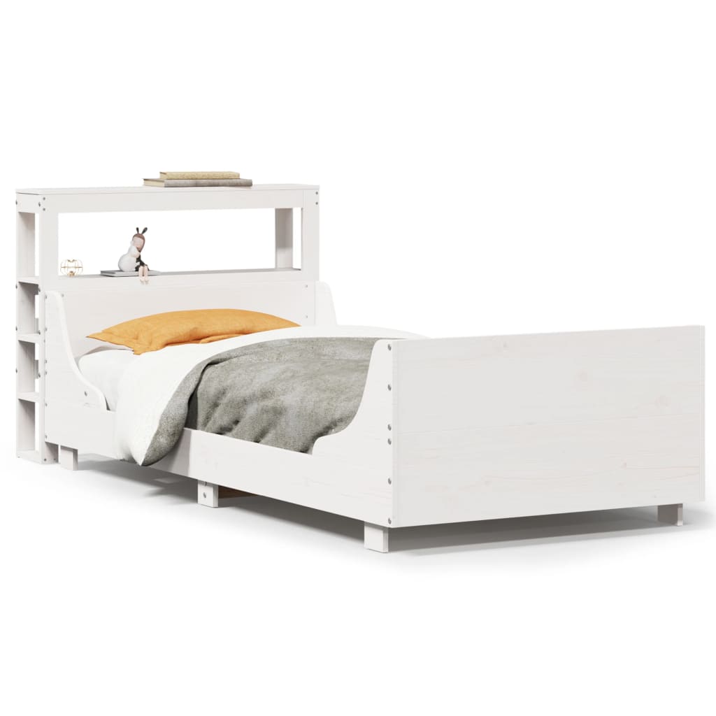 vidaXL Letto senza Materasso Bianco 75x190 in Legno Massello di Pino