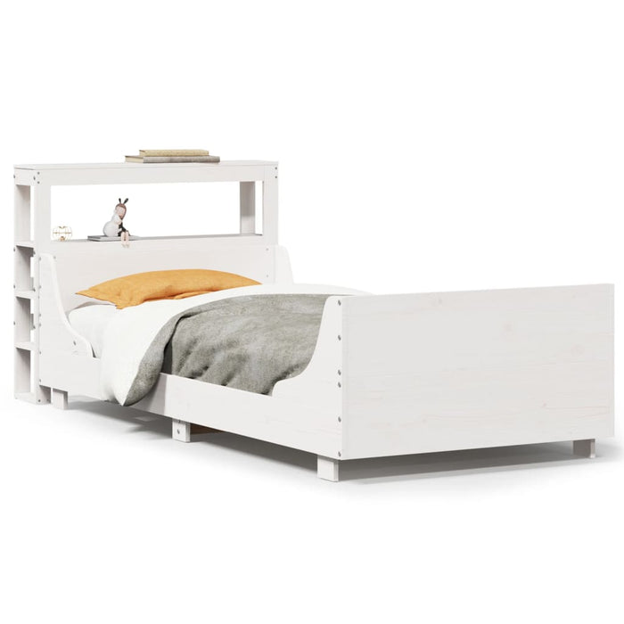 vidaXL Letto senza Materasso Bianco 75x190 in Legno Massello di Pino