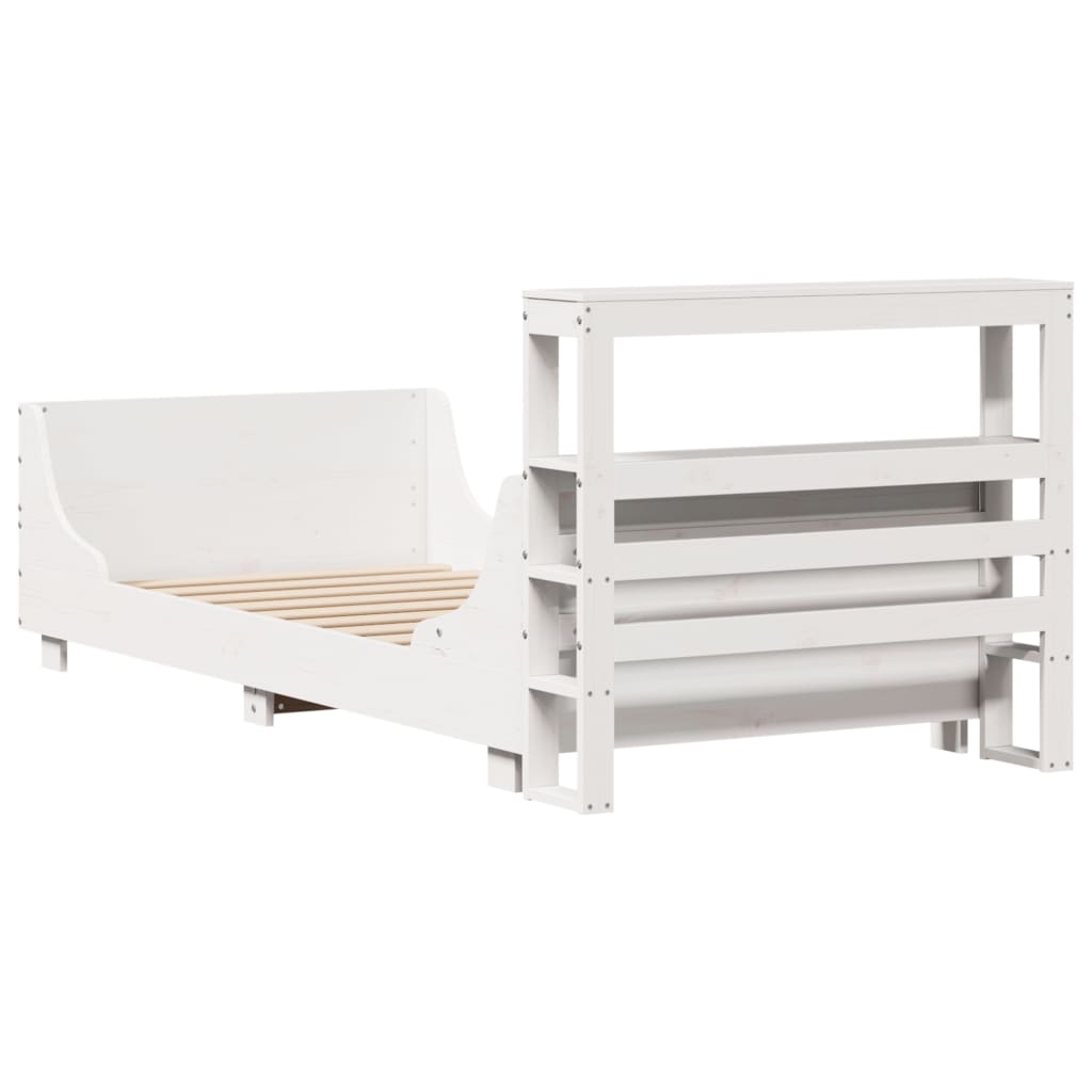 vidaXL Letto senza Materasso Bianco 75x190 in Legno Massello di Pino