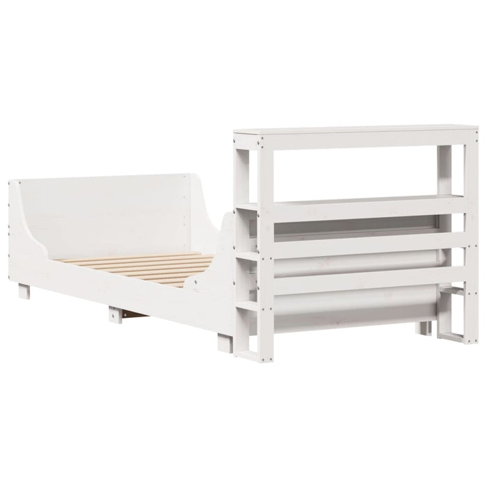 vidaXL Letto senza Materasso Bianco 75x190 in Legno Massello di Pino