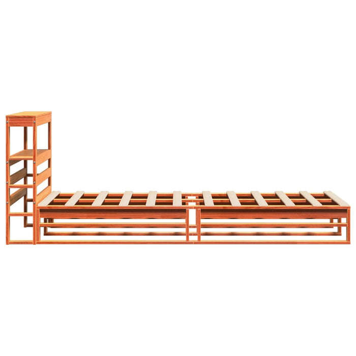 Letto senza Materasso Marrone Cera 90x200 cm Legno di Pino