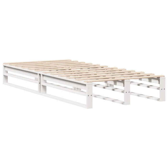 vidaXL Letto senza Materasso Bianco 75x190 in Legno Massello di Pino