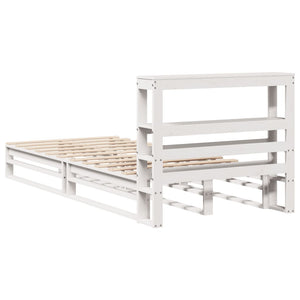 vidaXL Letto senza Materasso Bianco 75x190 in Legno Massello di Pino