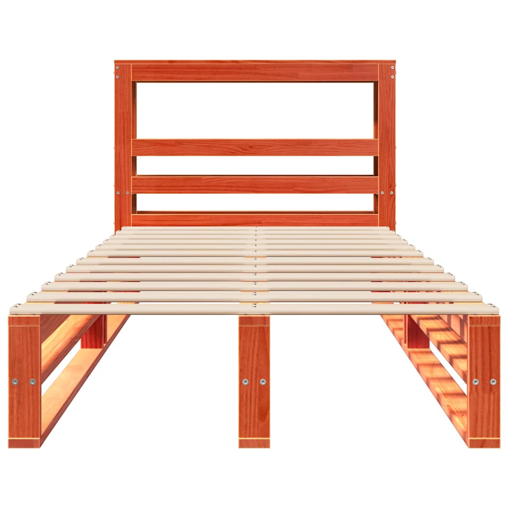 Letto senza Materasso Marrone Cera 75x190 cm in Legno di Pino