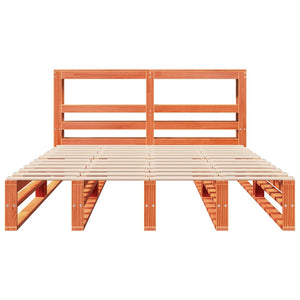 Giroletto con Testiera Marrone Cera 135x190 cm Massello Pino 3306521