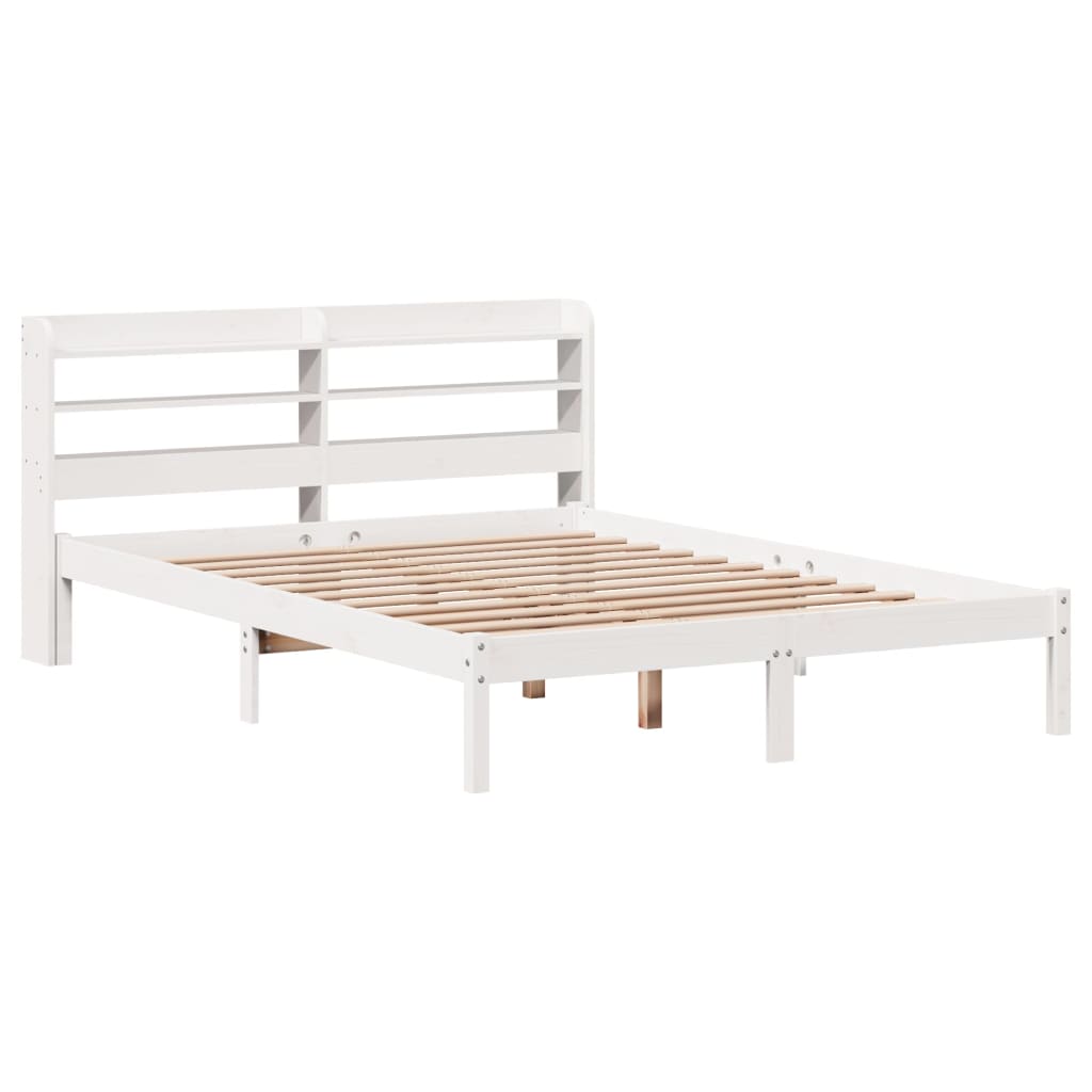 Letto senza Materasso Bianco 140x190 cm Legno Massello di Pino 3306534