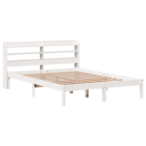 Letto senza Materasso Bianco 140x190 cm Legno Massello di Pino 3306534