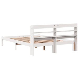 Letto senza Materasso Bianco 140x190 cm Legno Massello di Pino 3306534