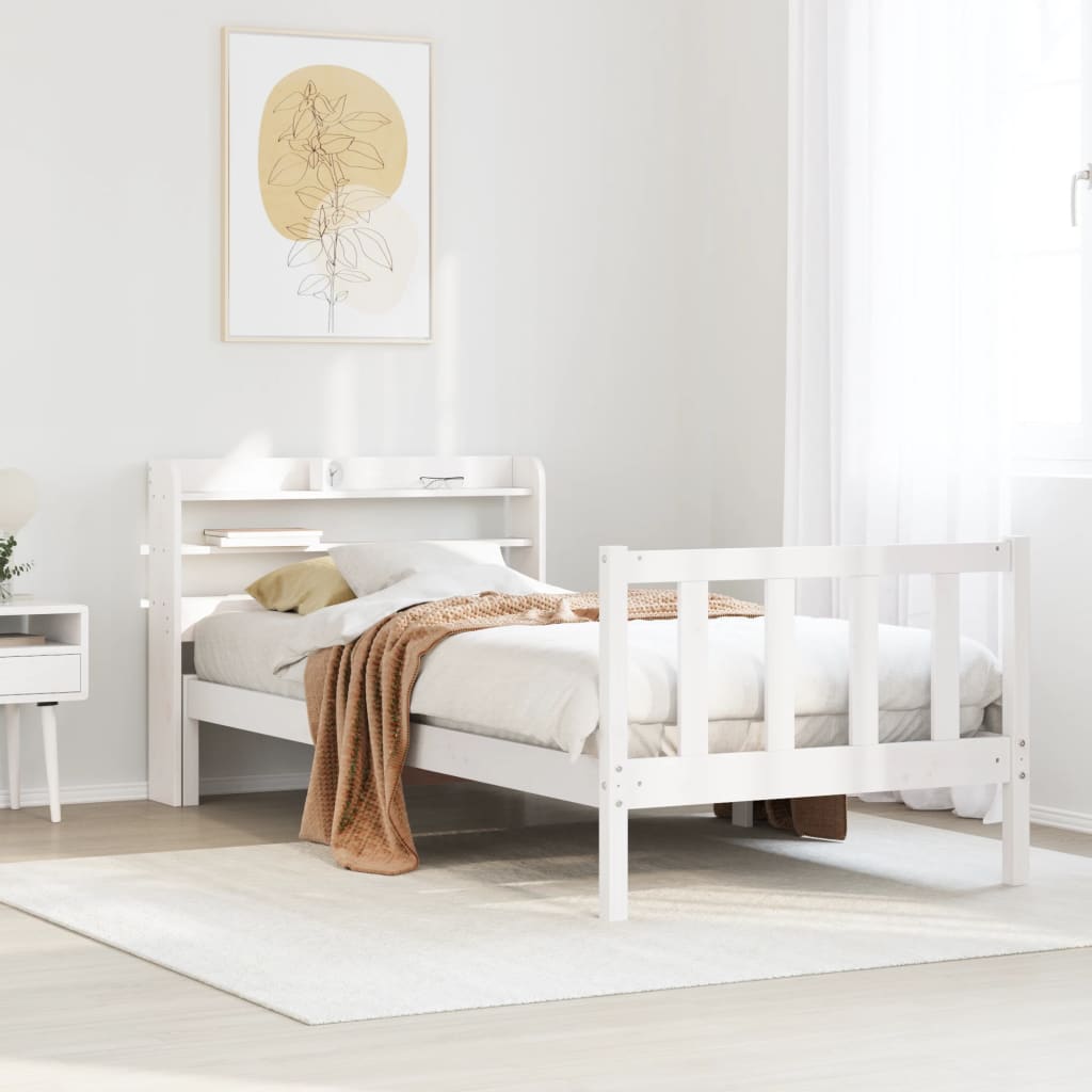vidaXL Letto senza Materasso Bianco 90x200 cm Legno Massello di Pino