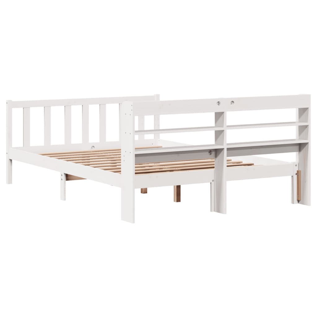 Letto senza Materasso Bianco 140x200 cm Legno Massello di Pino 3306581