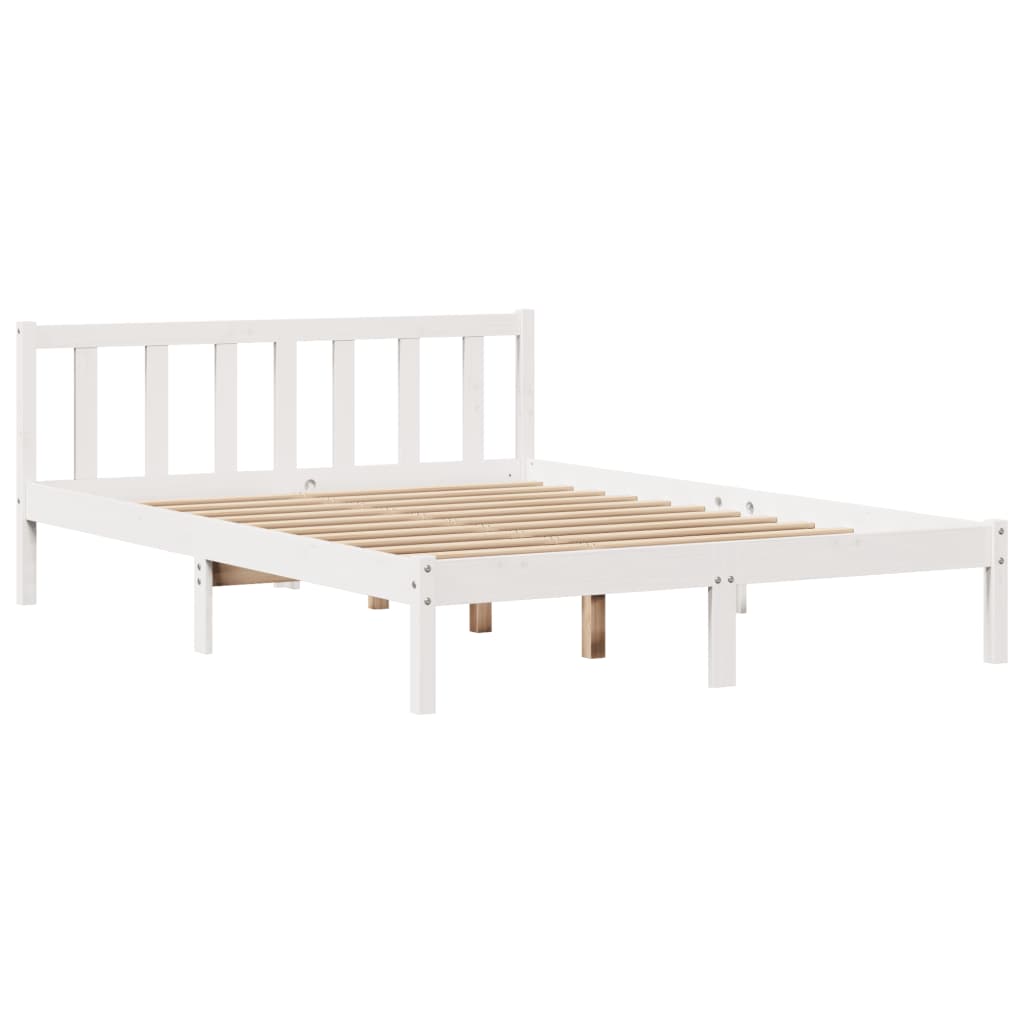 Letto senza Materasso Bianco 140x200 cm Legno Massello di Pino 3306581