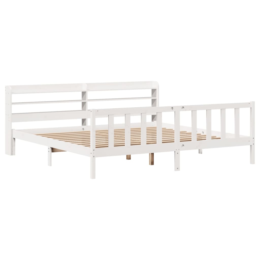 Letto senza Materasso Bianco 180x200 cm Legno Massello di Pino 3306587