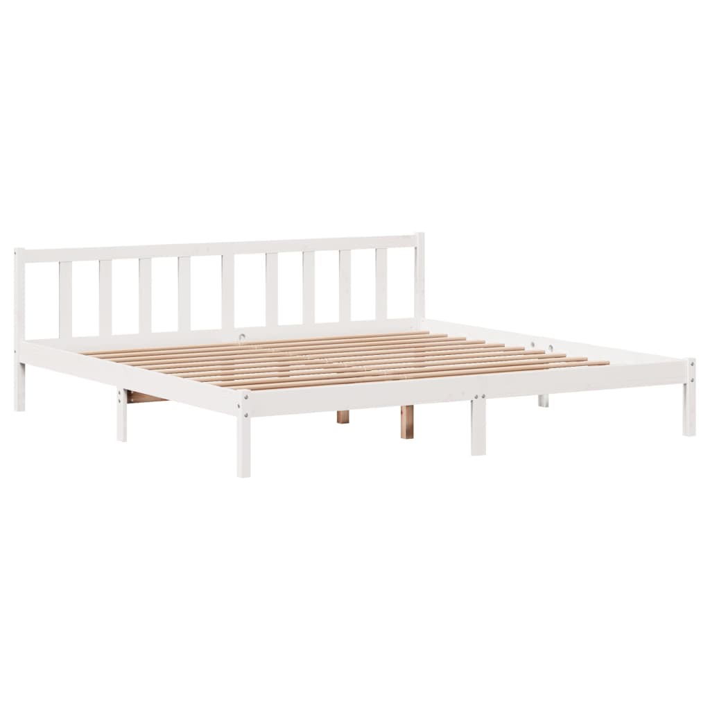 Letto senza Materasso Bianco 180x200 cm Legno Massello di Pino 3306587