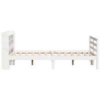 Giroletto con Testiera Bianco 120x190 cm Legno Massello di Pino 3306634