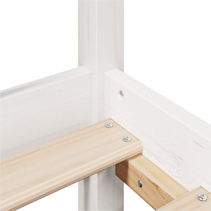 Giroletto con Testiera Bianco 120x190 cm Legno Massello di Pino 3306634