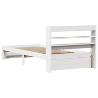 Giroletto con Testiera Bianco 75x190 cm Legno Massello di Pino 3306721