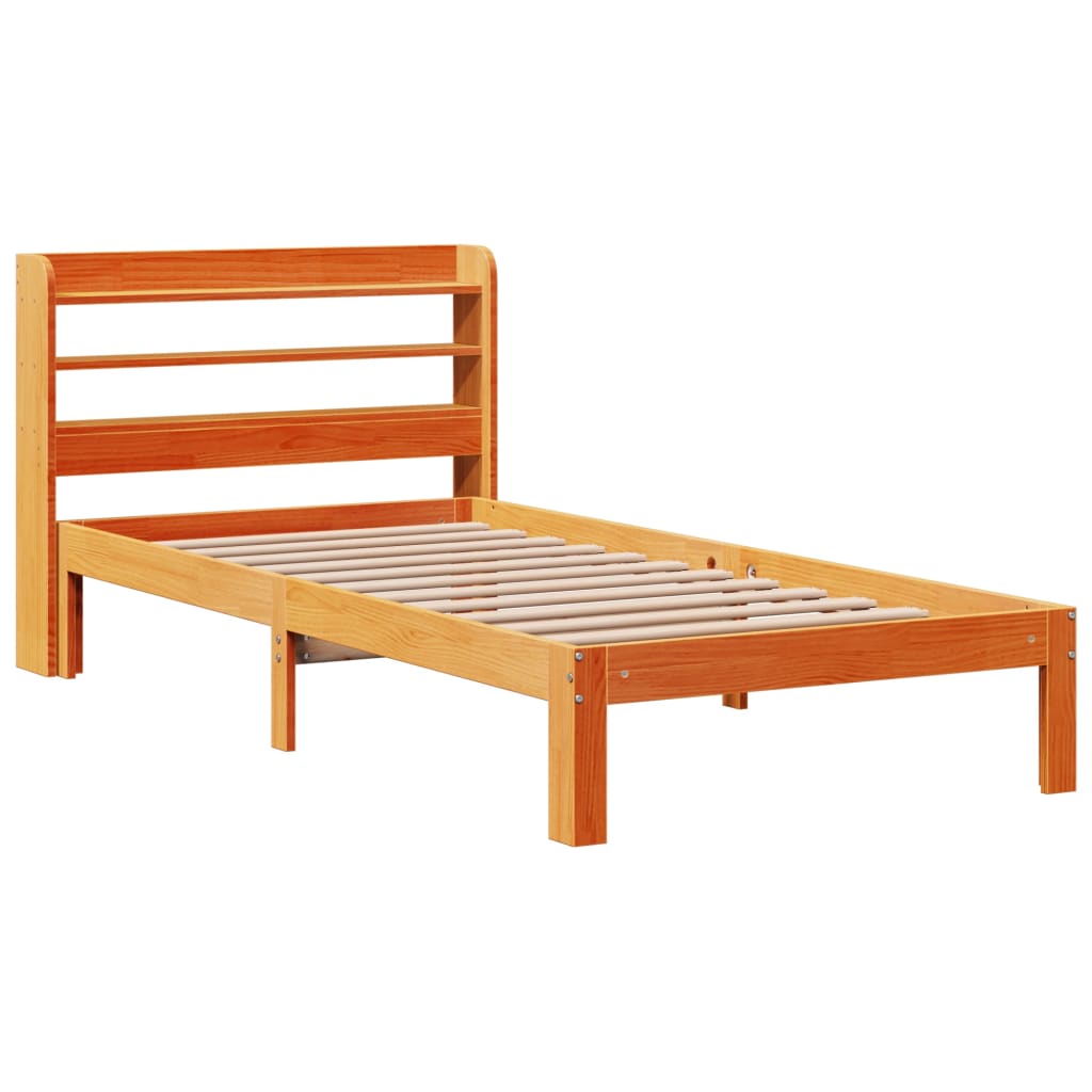 Letto senza Materasso Marrone Cera 90x200 cm Legno di Pino 3306803