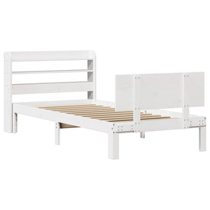 vidaXL Giroletto con Testiera Bianco 75x190 cm Legno Massello di Pino