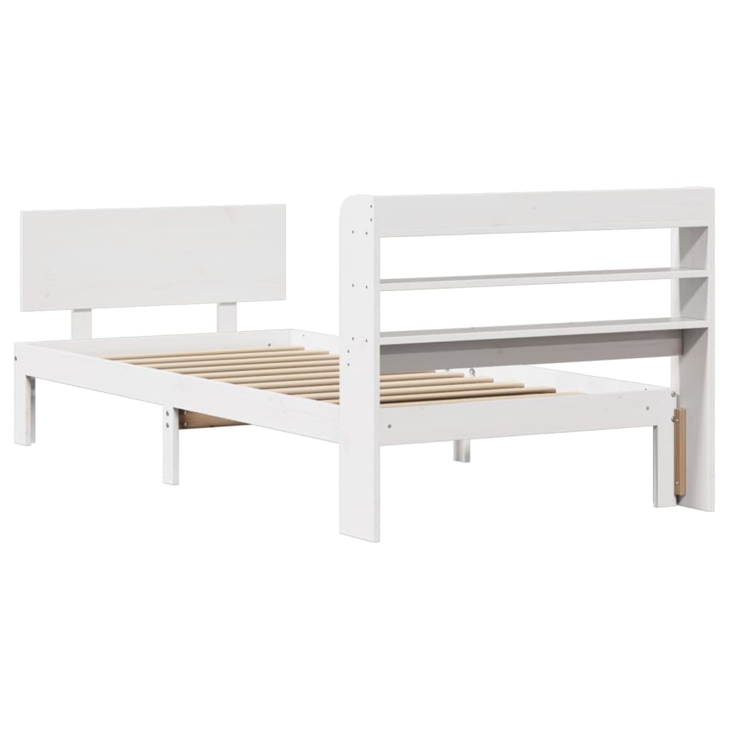 vidaXL Giroletto con Testiera Bianco 75x190 cm Legno Massello di Pino