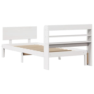 vidaXL Giroletto con Testiera Bianco 75x190 cm Legno Massello di Pino