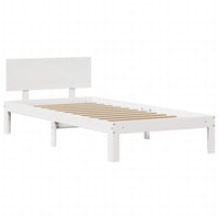 vidaXL Giroletto con Testiera Bianco 75x190 cm Legno Massello di Pino