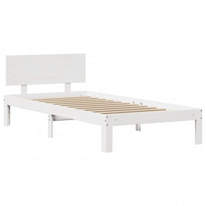 vidaXL Giroletto con Testiera Bianco 75x190 cm Legno Massello di Pino