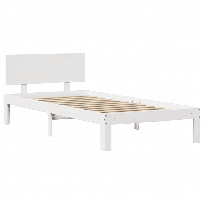vidaXL Giroletto con Testiera Bianco 75x190 cm Legno Massello di Pino