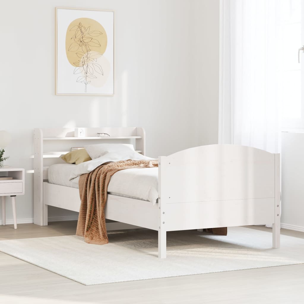 vidaXL Letto senza Materasso Bianco 90x190 cm in Legno Massello Pino