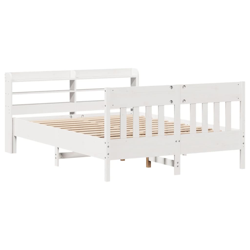 Letto senza Materasso Bianco 160x200 cm Legno Massello di Pino 3307000