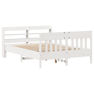Letto senza Materasso Bianco 160x200 cm Legno Massello di Pino 3307000