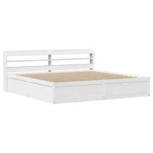 Giroletto con Testiera Bianco 180x200 cm Massello Pino 3307075