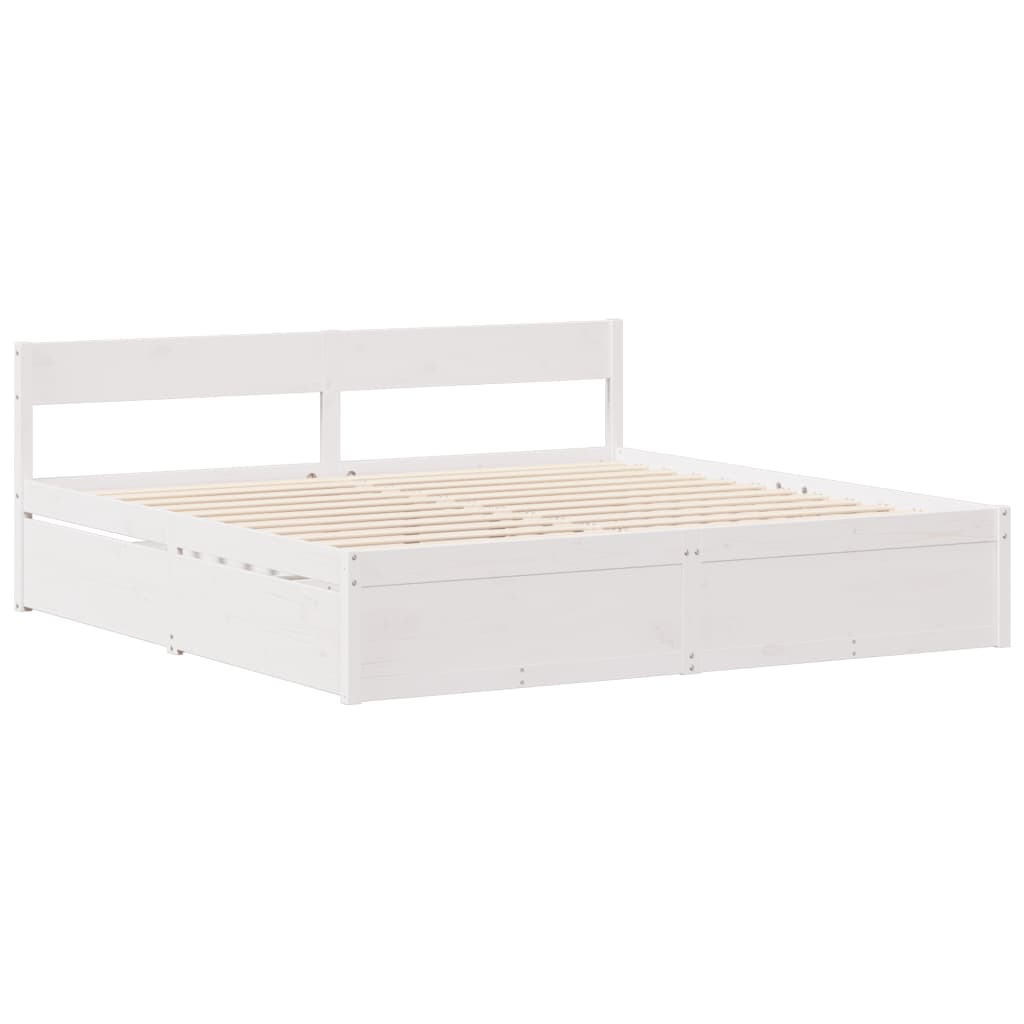Letto senza Materasso Bianco 140x200 cm Legno Massello di Pino 3307123