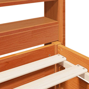 Letto senza Materasso Marrone Cera 90x190 cm in Legno di Pino 3307145