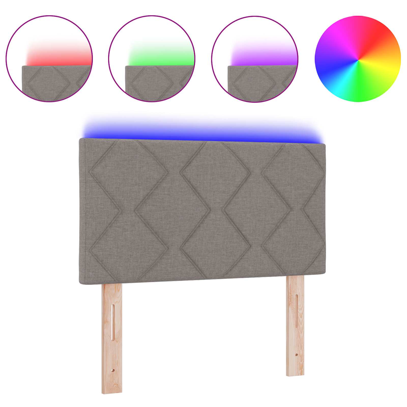 Testiera con luci a strisce a LED-Testata Talpa 80 cm Tessuto