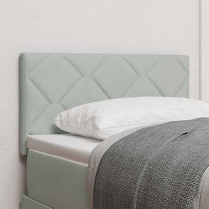 Testiera LED con testiera-Testata con LED-Testiera Decorativa Grigio chiaro 80 cm Pelle Sintetica