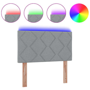 Testiera con luci a strisce a LED-Testata Grigio chiaro 90 cm Tessuto 531789