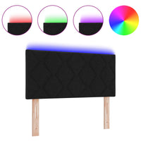 Testiera con luci a strisce a LED-Testata Regolabile Nero 90 cm Tessuto