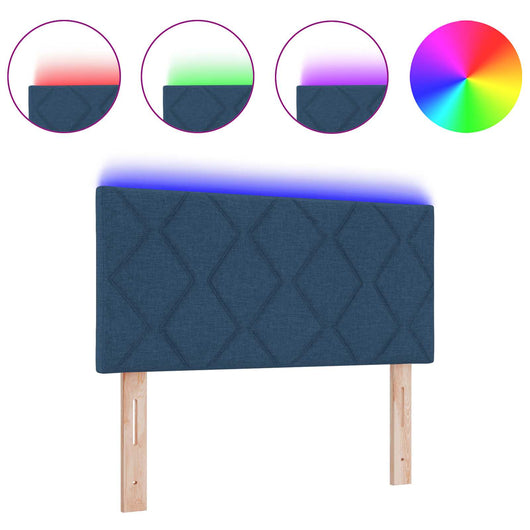 Testiera con luci a strisce a LED-Testata Regolabile Blu 100 cm Tessuto