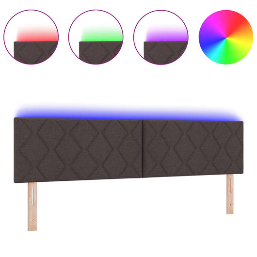 Testiera con luci a strisce a LED Marrone 180 cm Tessuto 3338242