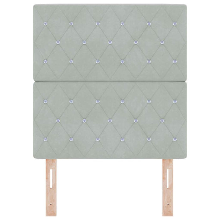 Testiera LED con testiera-Testata con LED-Testiera Decorativa Grigio chiaro 80 cm Poliestere 688000