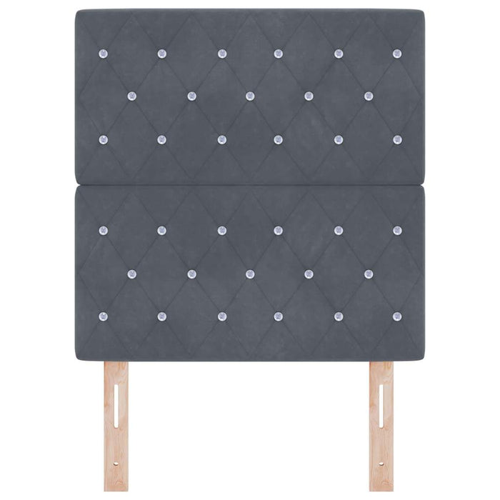 Testiera LED con testiera-Testata con LED-Testiera Decorativa Grigio scuro 80 cm Poliestere 306360