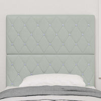 Testiera LED con testiera-Testata con LED-Testiera Decorativa Grigio chiaro 100 cm Poliestere 376745