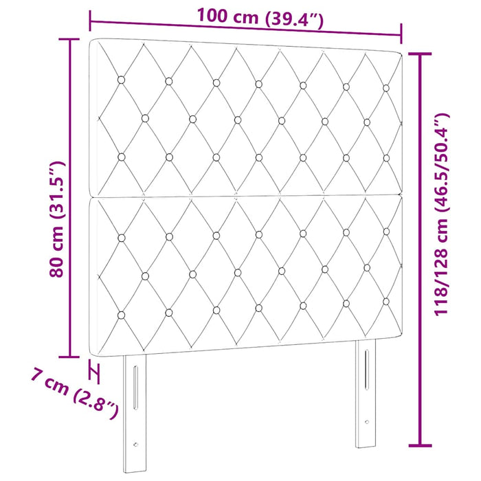Testiera LED Argille con testiera Grigio scuro 100 cm Velluto 3338355