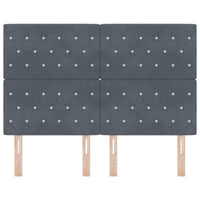 Testiera LED con testiera-Testata con LED-Testiera Decorativa Grigio scuro 160 cm Poliestere 156124