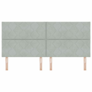 Testiera LED Geometrico Grigio chiaro 200 cm Velluto 3338560